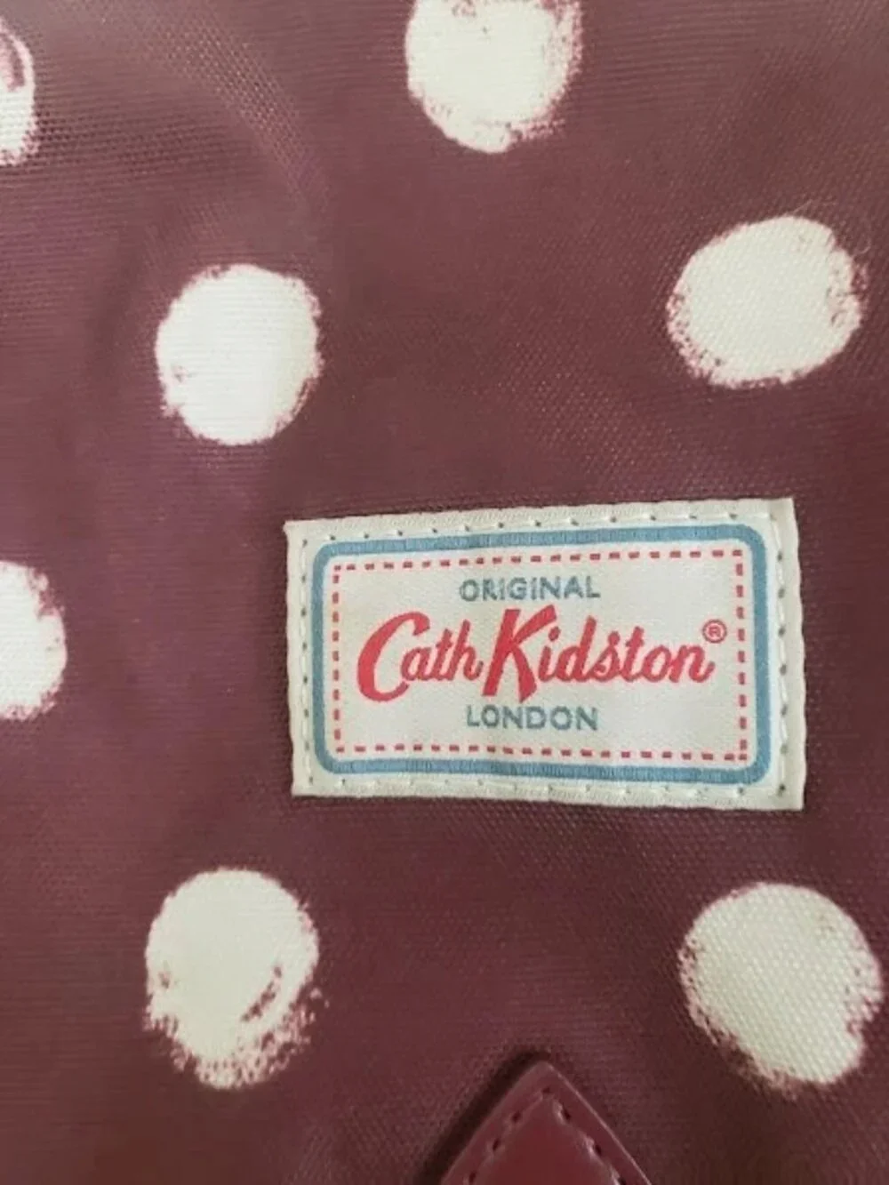 Cath Kidston Smudge Spot Duffle/Rucksack Backpack in a Burgundy/Plum Color